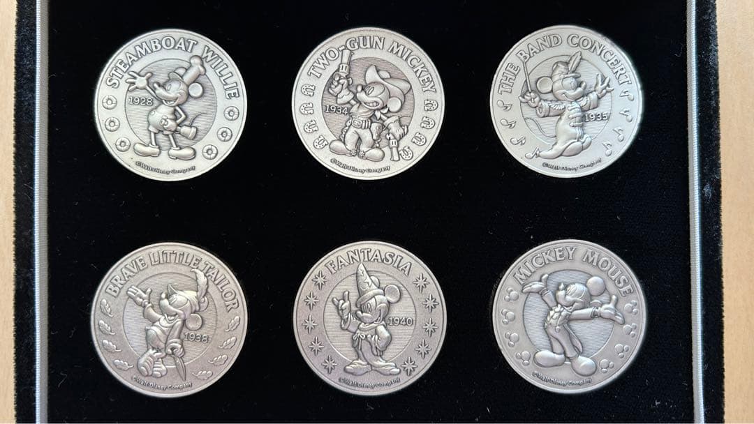 純銀製メダルセット　ミッキーマウス　ムービーメモリーズ