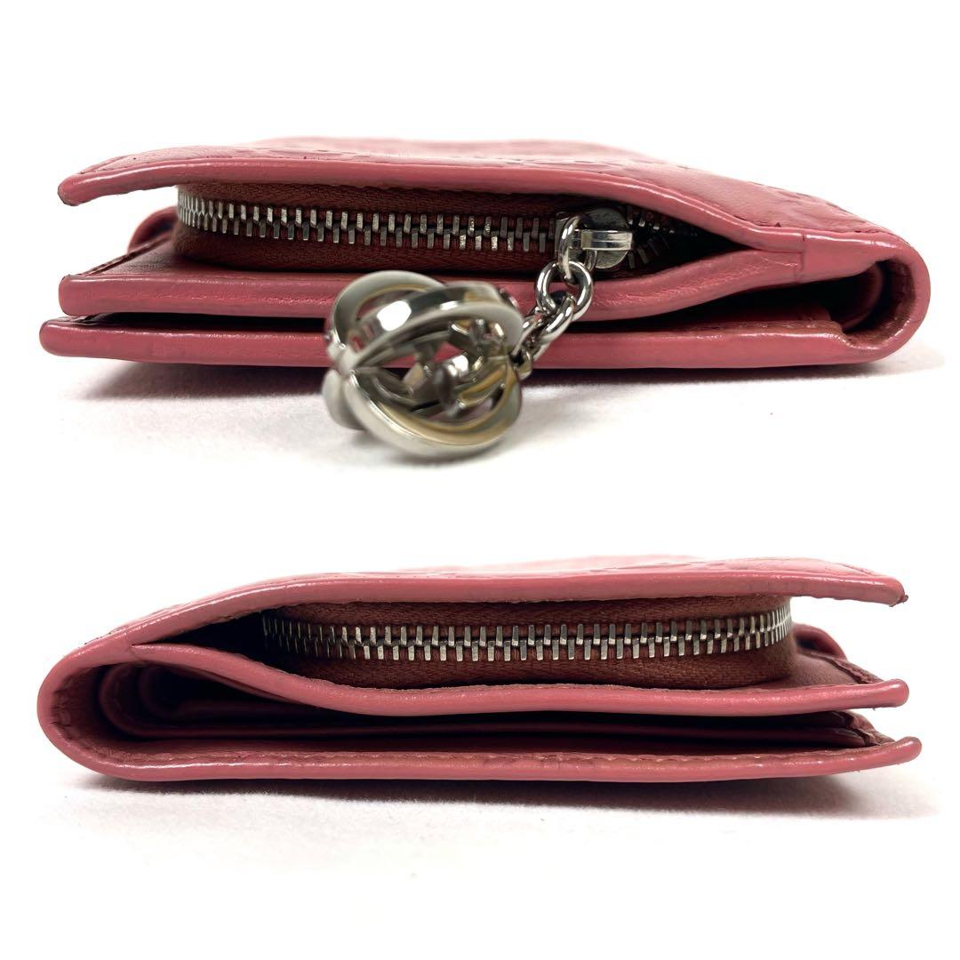 グッチ　折り財布　インターロッキング　シマレザー　GGロゴ　エンボス　レザー