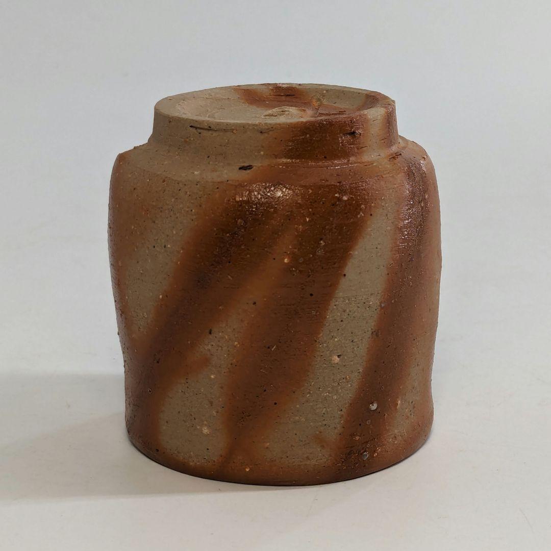 岡山県重要無形文化財 四代目 松田華山 備前焼 緋襷酒呑 共箱共布栞 酒器 酒杯