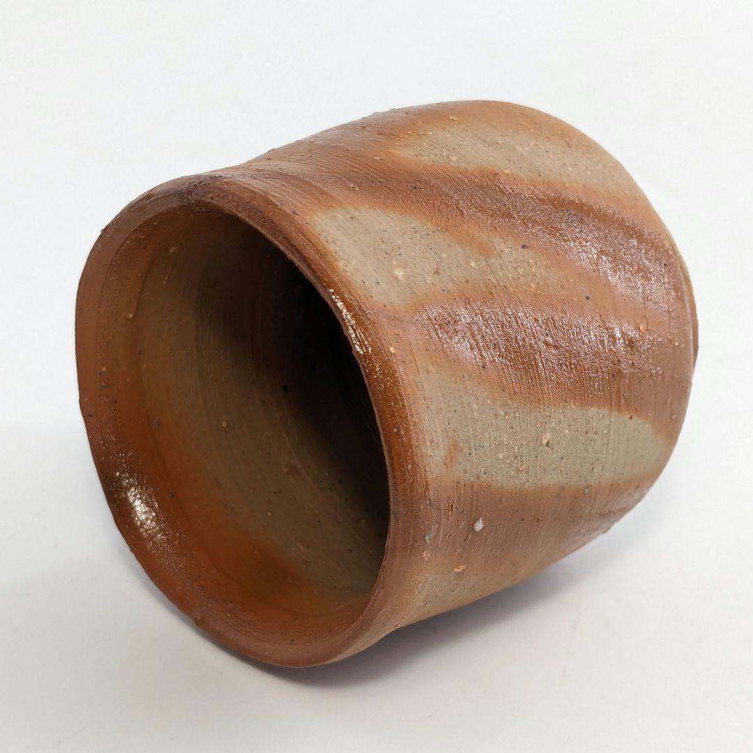 岡山県重要無形文化財 四代目 松田華山 備前焼 緋襷酒呑 共箱共布栞 酒器 酒杯