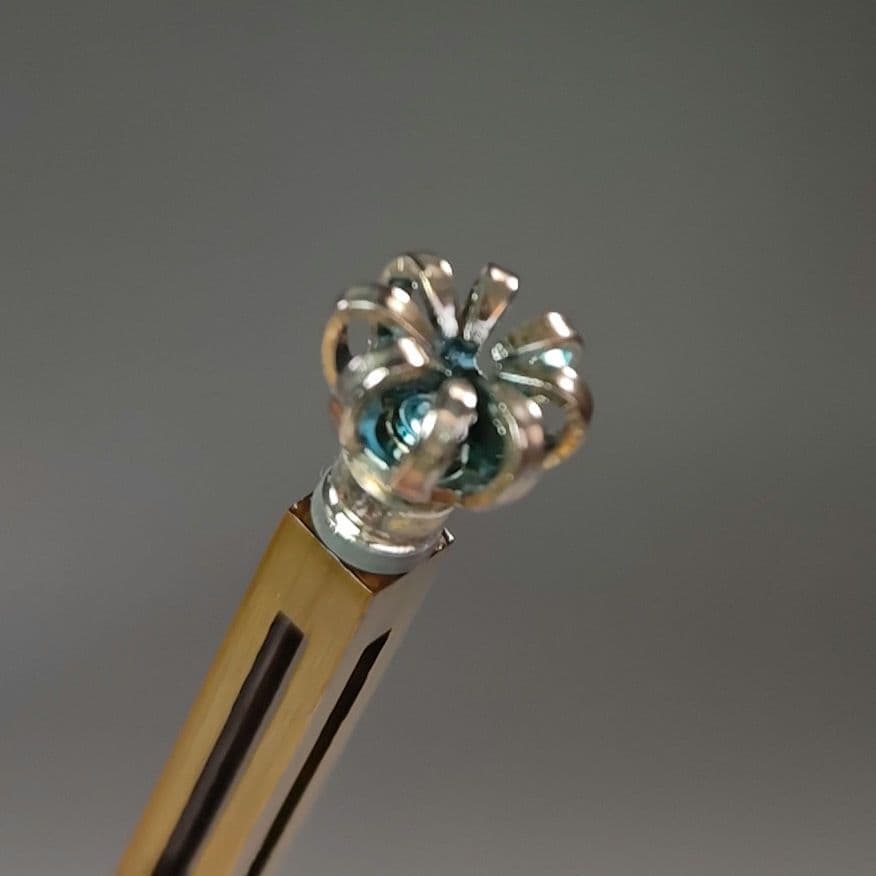 イ578 火箸『金工師　木村清五郎』『菊頭四方すかし飾火箸　共箱』茶道具