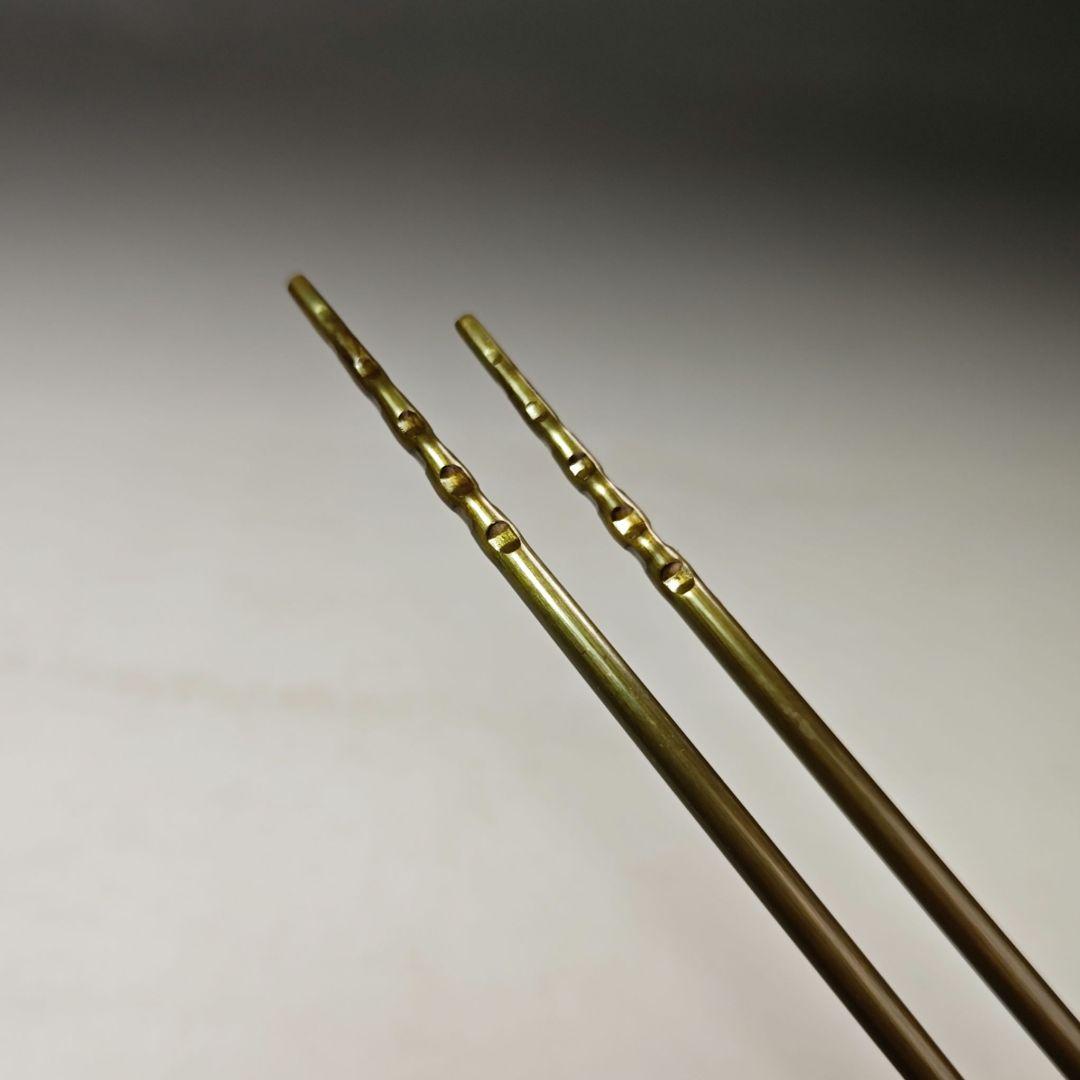 イ578 火箸『金工師　木村清五郎』『菊頭四方すかし飾火箸　共箱』茶道具