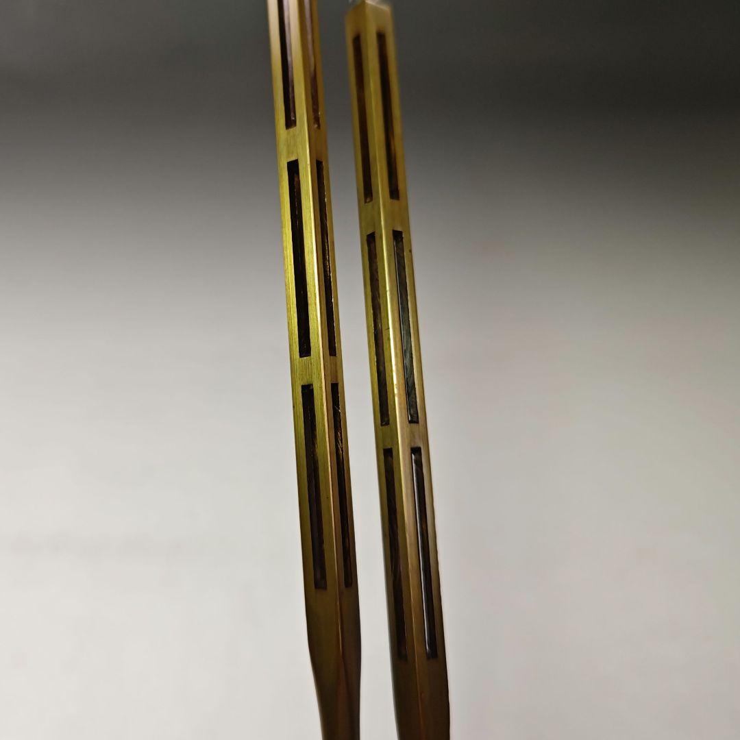 イ578 火箸『金工師　木村清五郎』『菊頭四方すかし飾火箸　共箱』茶道具