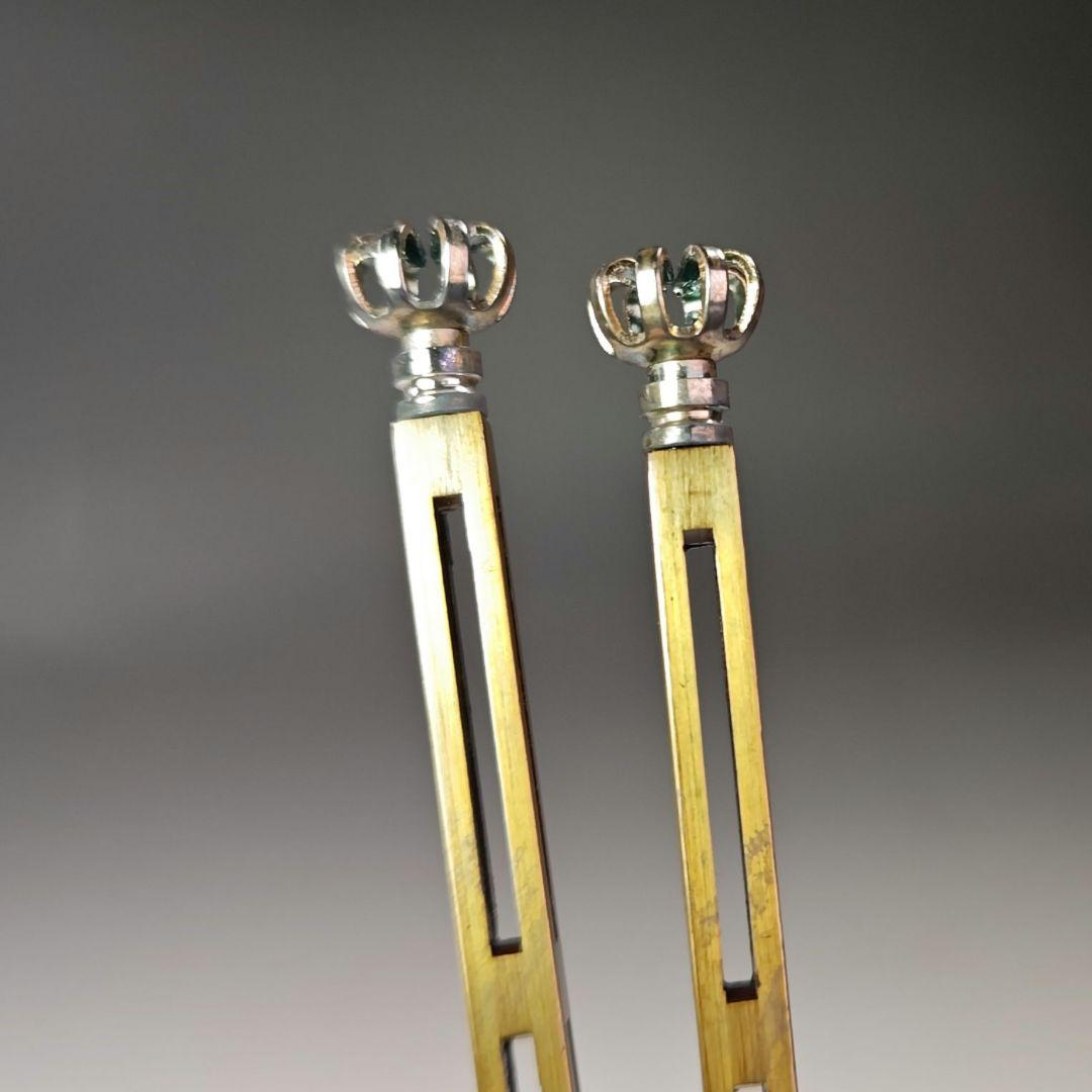 イ578 火箸『金工師　木村清五郎』『菊頭四方すかし飾火箸　共箱』茶道具