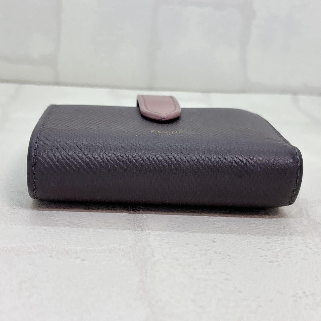 美品✨CELINE セリーヌ 折財布 スモールストラップウォレット グレー 箱付