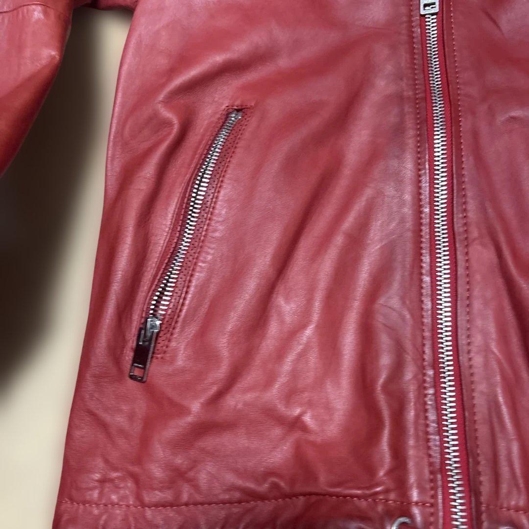 K*E様 ディーゼル　diesel 赤 レザージャケット シングルライダース　リ