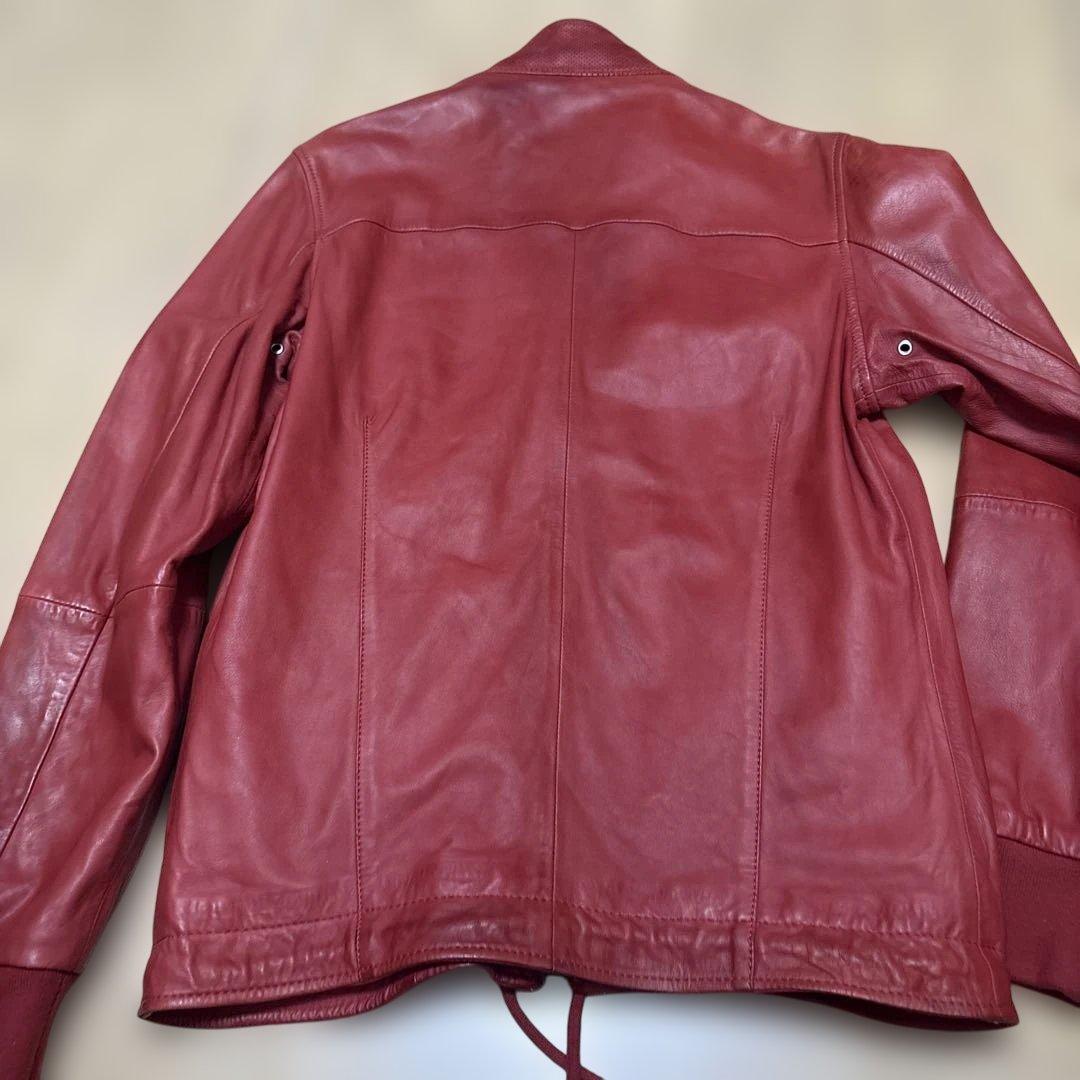 K*E様 ディーゼル　diesel 赤 レザージャケット シングルライダース　リ