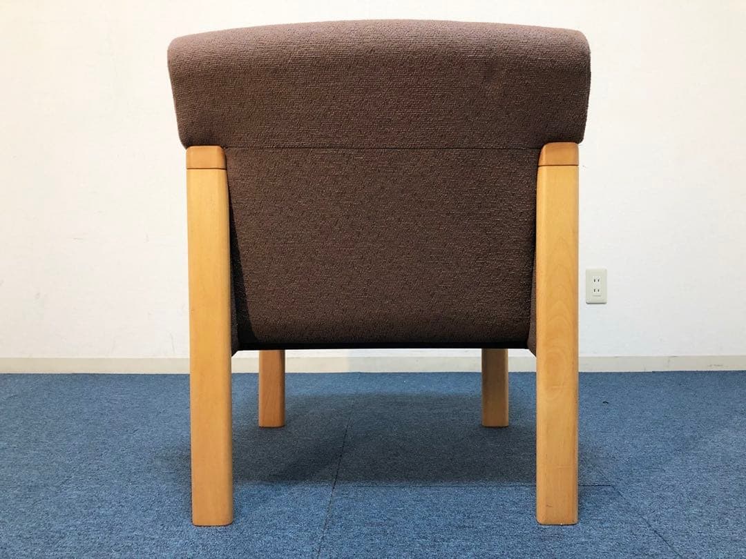 jam　okamura 高級イージーチェア1人用ソファ布生地ブラウン生地