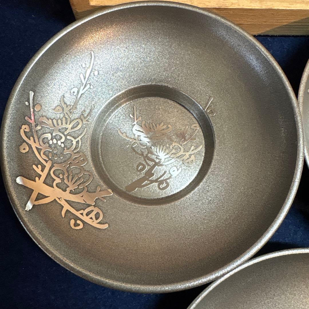 ア*️様 乾茂號造　本錫茶道具セット 急須 茶筒 茶托