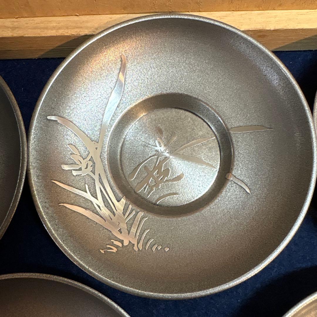 ア*️様 乾茂號造　本錫茶道具セット 急須 茶筒 茶托