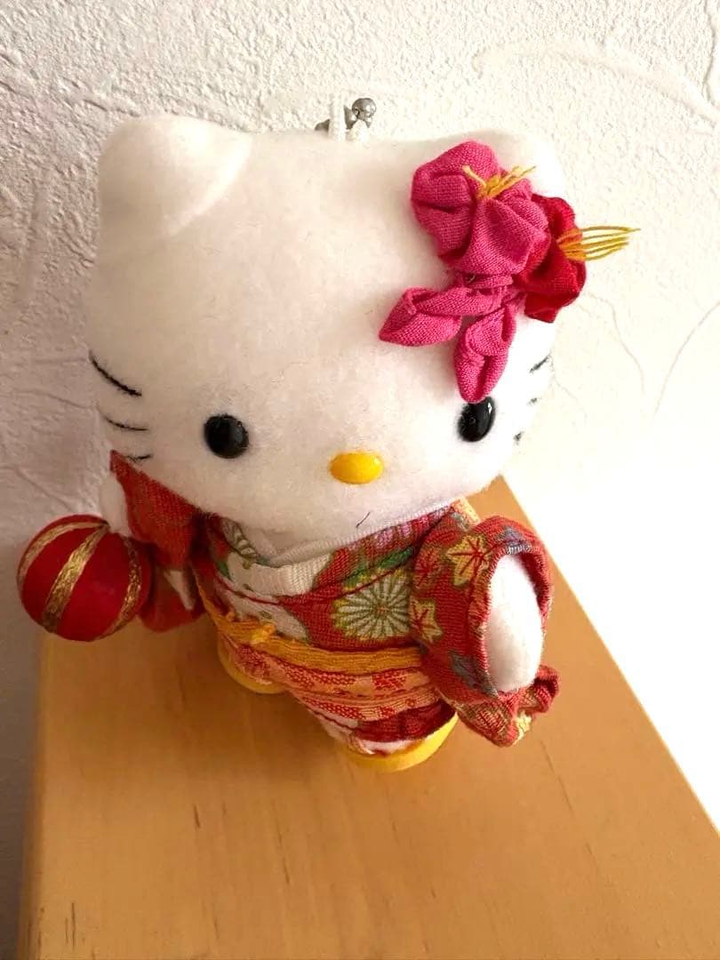 ハローキティ てまり　金沢限定　ぬいぐるみ　マスコット　着物　ご当地　タグ