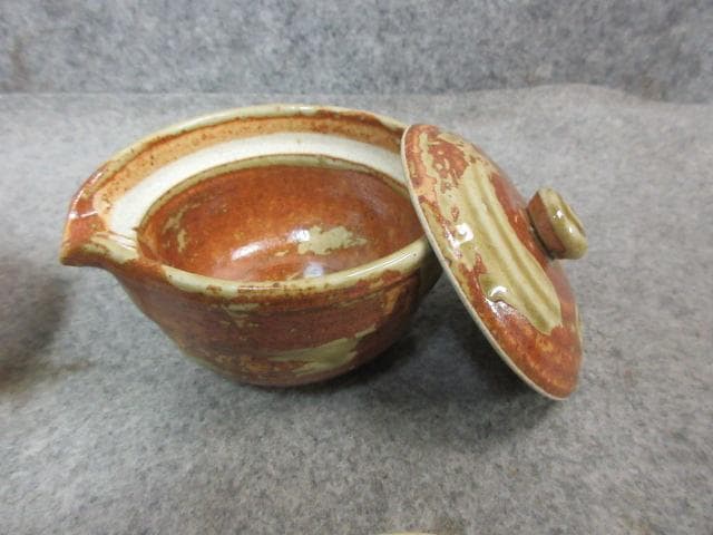 茶道具伊賀焼煎茶器セット箱入り [B25443]