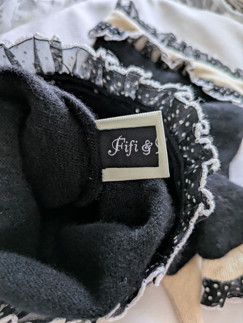 フィフィアンドロメオ　リボン付きカシミアニット　 黒　M