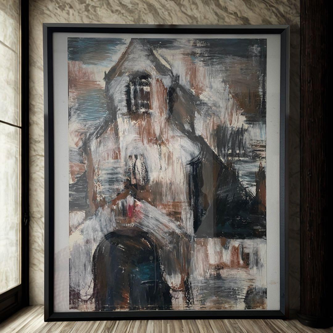 パリの教会・パステル画｜初期フランス期・個展出品作品（額付）