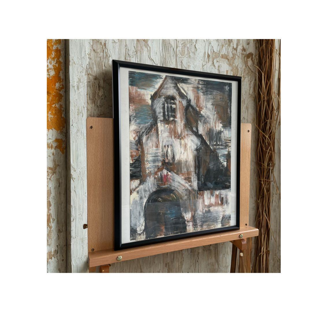 パリの教会・パステル画｜初期フランス期・個展出品作品（額付）