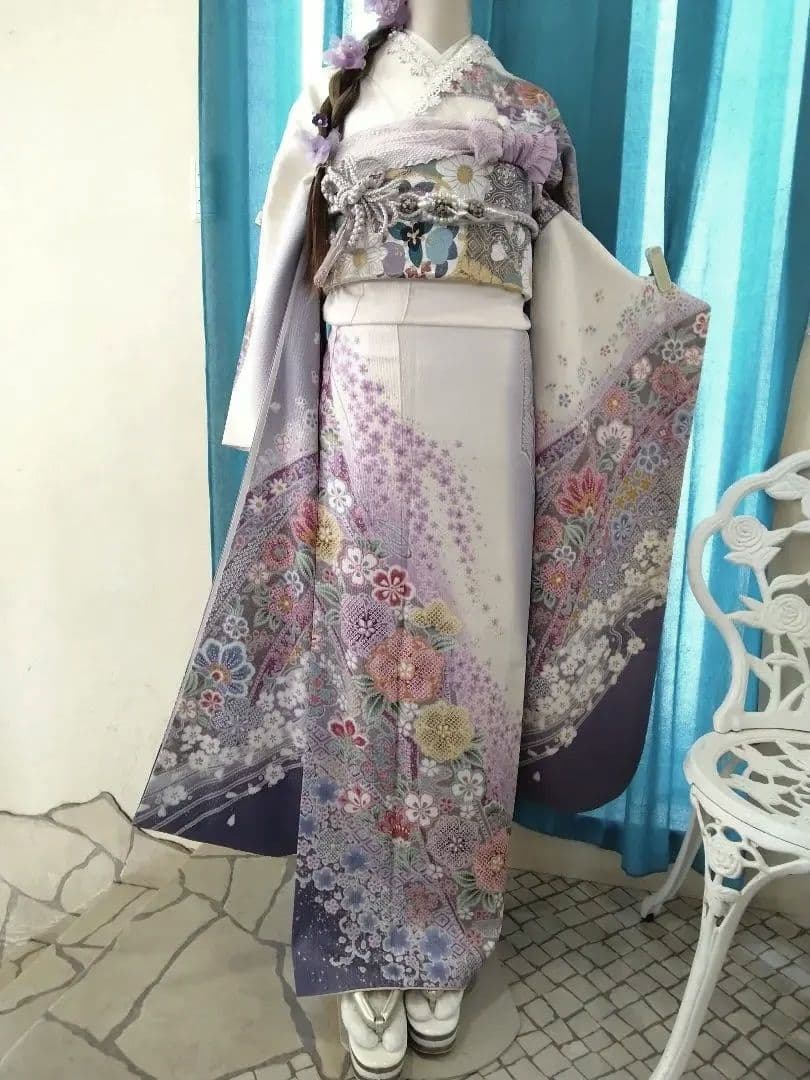 振袖フルセット、きもの友禅振袖、重ね衿、帯揚げ帯締め、西陣袋帯、襦袢、ガード加工