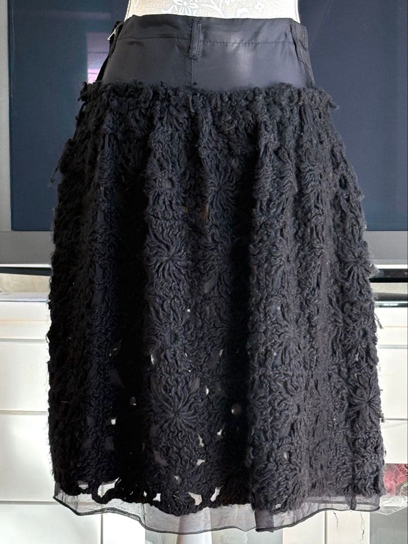 【希少美品】コムデギャルソン ウール仕立てスカートS(日本M)ネイビー(濃紺)