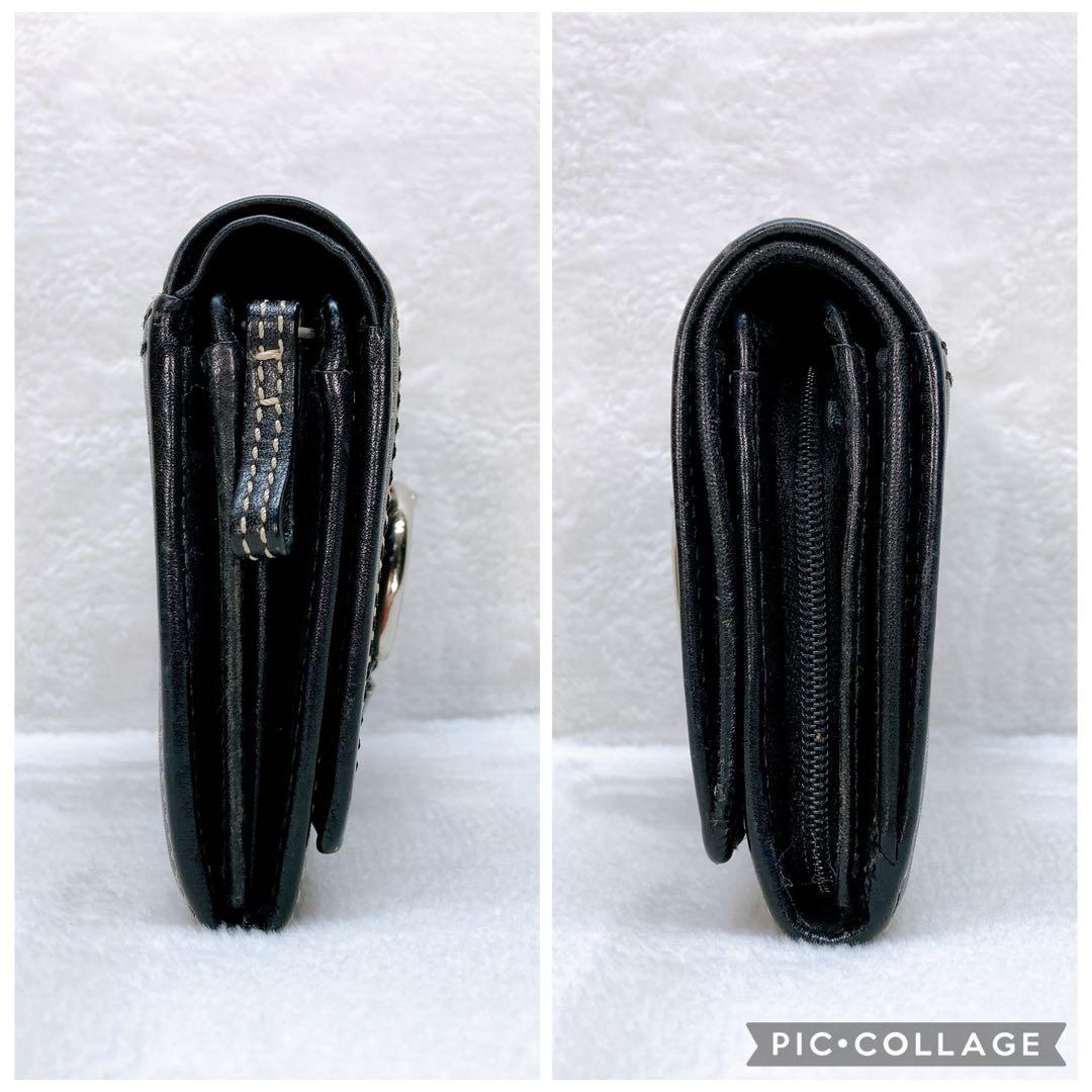 小物 Coach Compact Wallet Soho Black leather