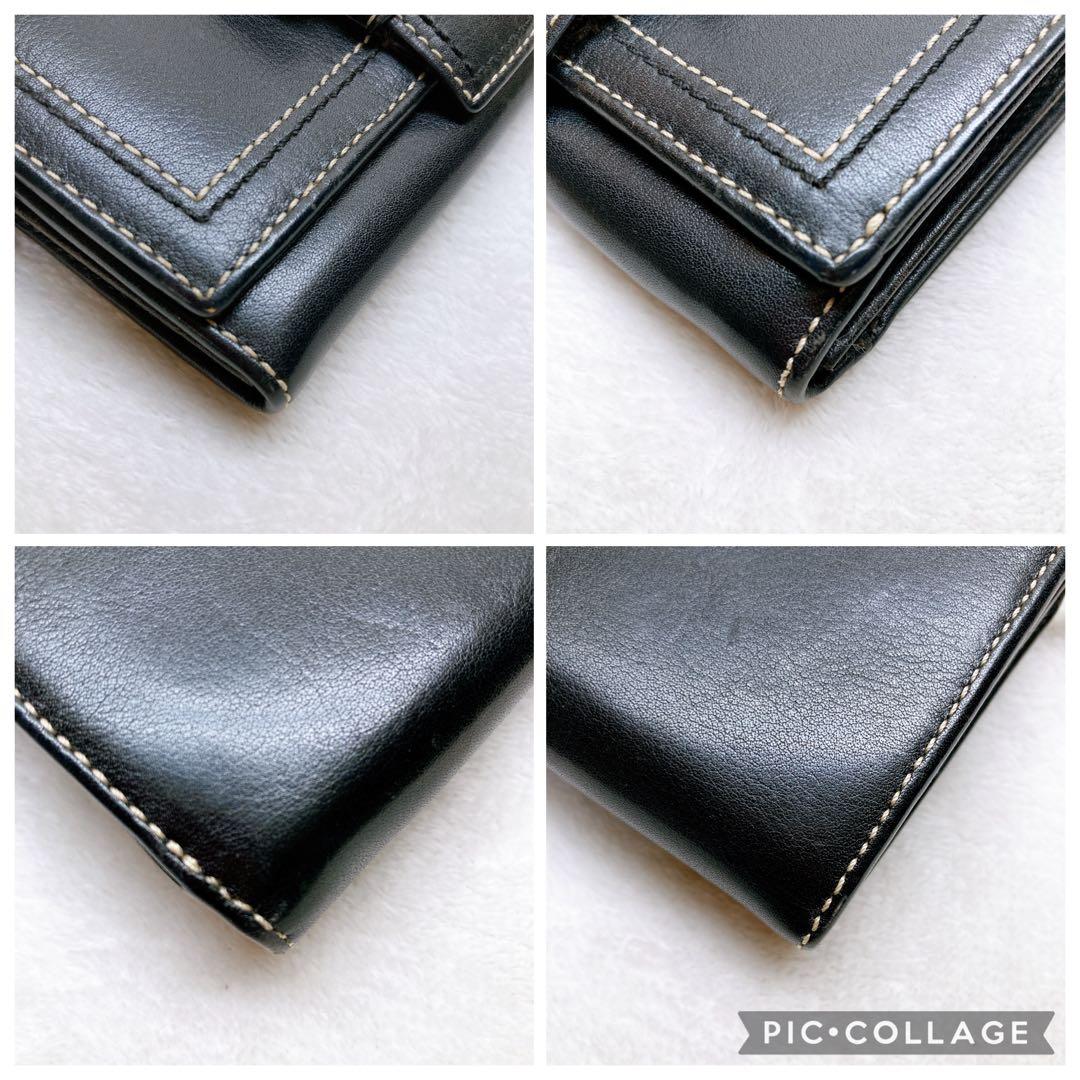 小物 Coach Compact Wallet Soho Black leather