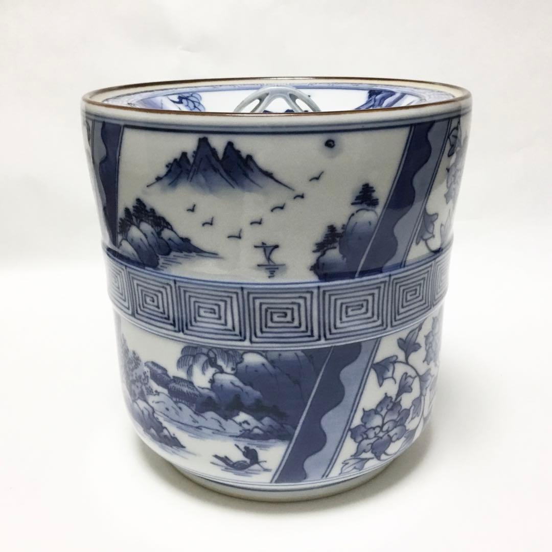 染付皆具 手塚央 茶道具 古物品 木箱入