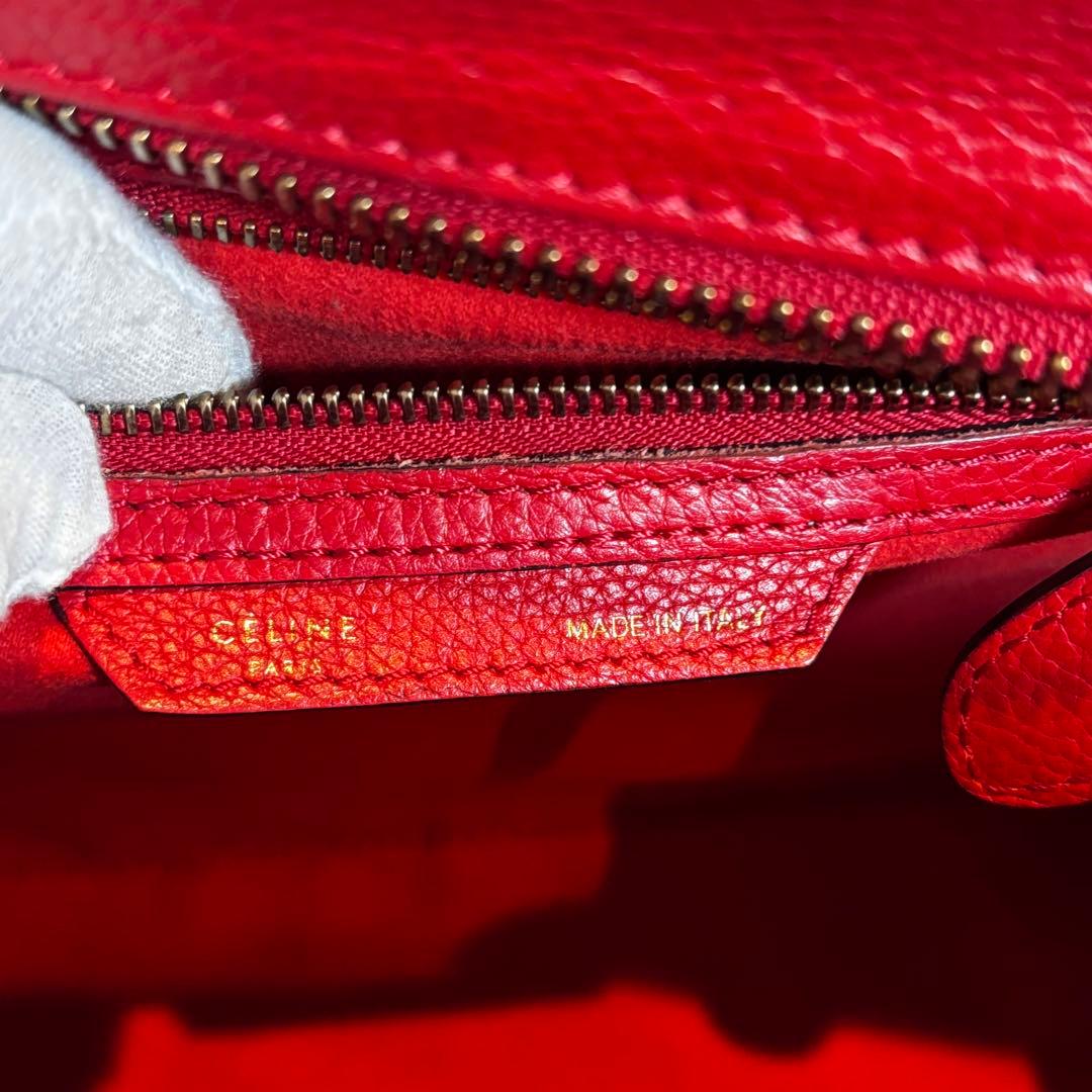 極美品✨セリーヌ　ラゲージ　ハンドバッグ　マイクロショッパー　レッド