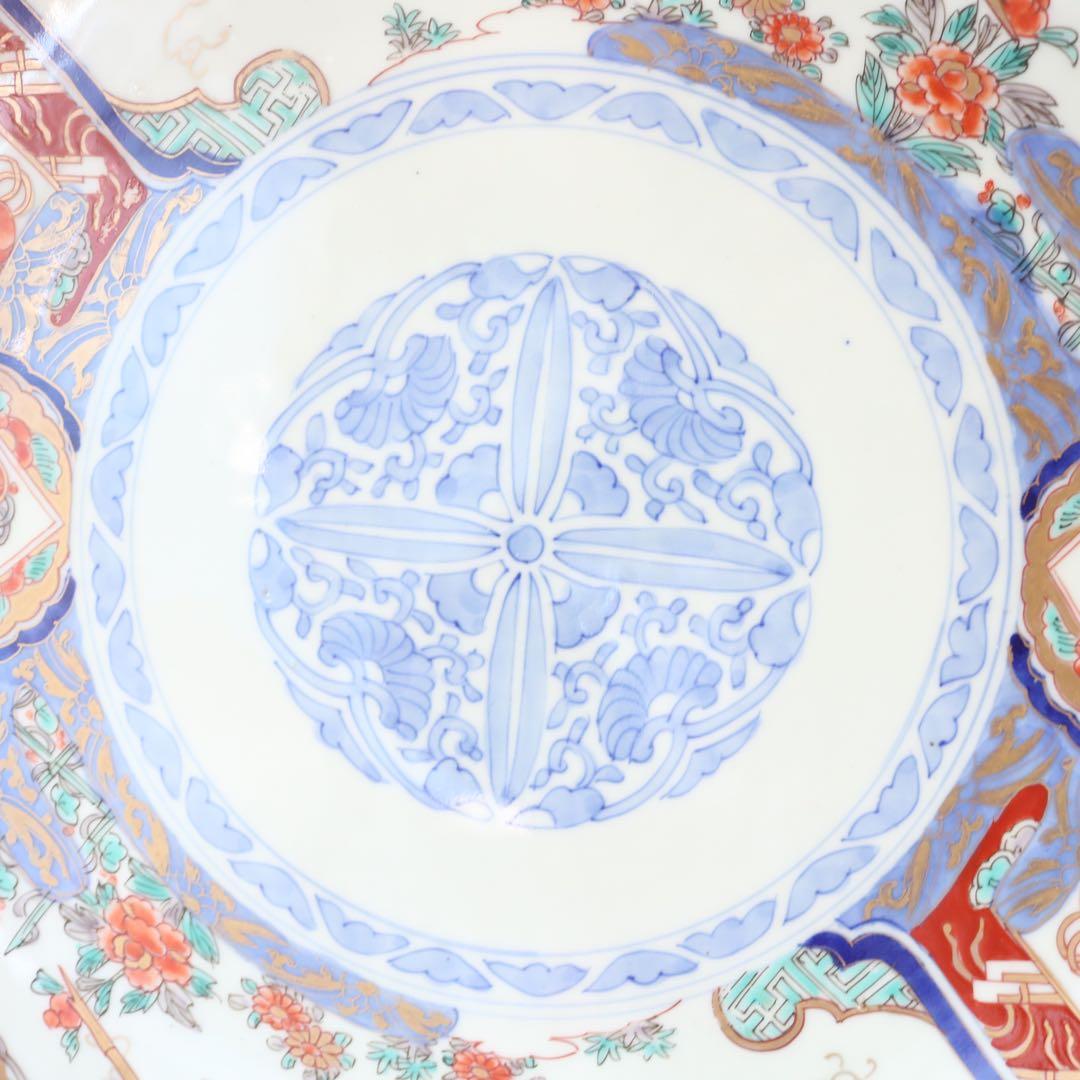 時代　色絵金彩伊万里　葡萄栗鼠図　手毬獅子 大皿 色絵 飾り皿 直径41㎝