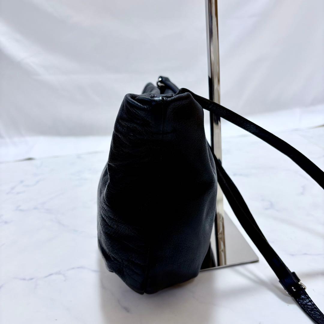 美品 russet ラシット 4WAY 巾着ショルダーバッグ 日本製 レザー 黒