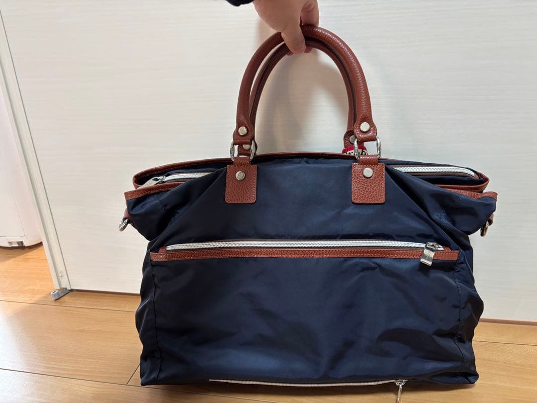 オロビアンコ　ネイビー ナイロン ビジネスバッグ