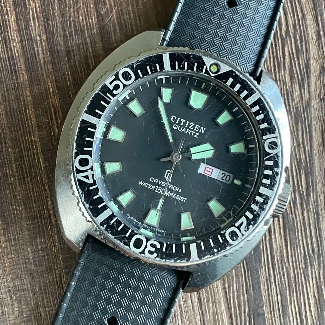 電池交換済　希少　シチズン　クリストロン ダイバー