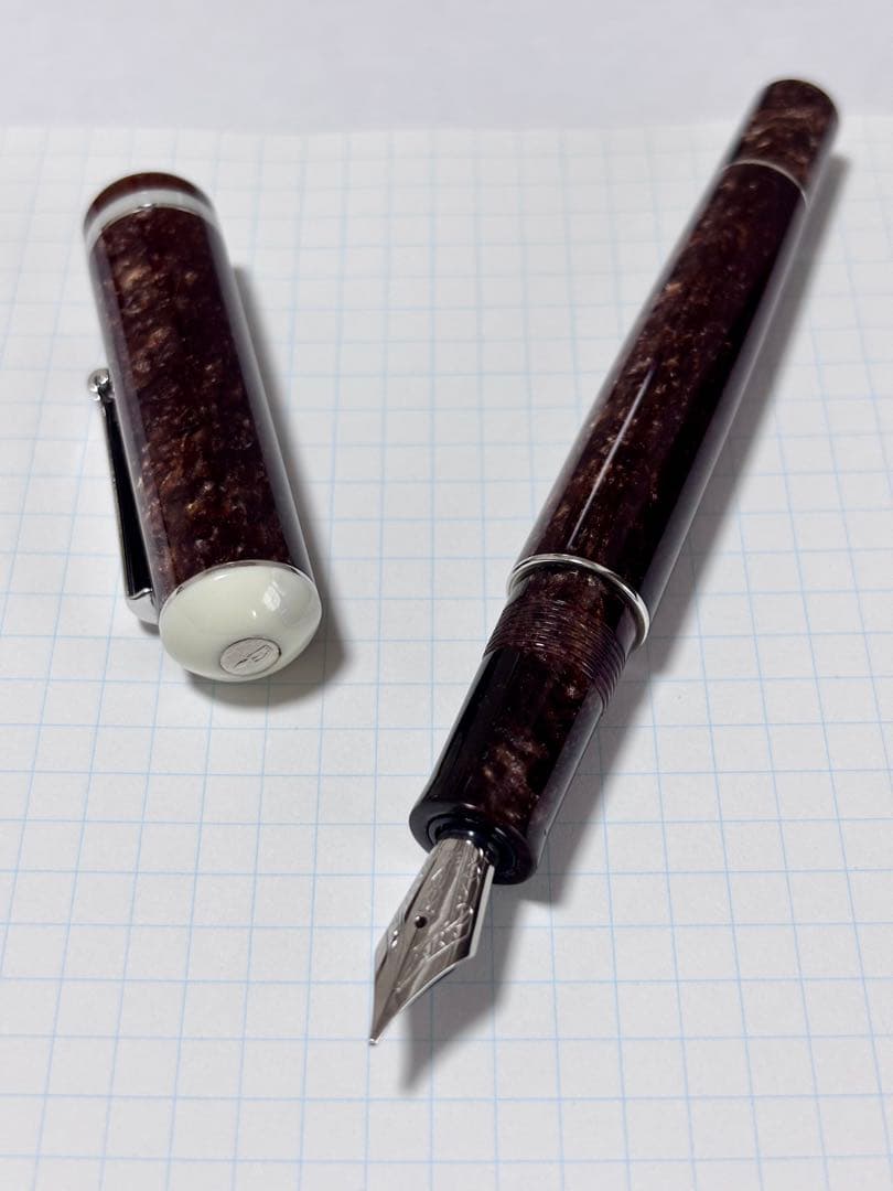 廃盤DELTA 万年筆ヴィアベネット Mニブ ブラウン 美品