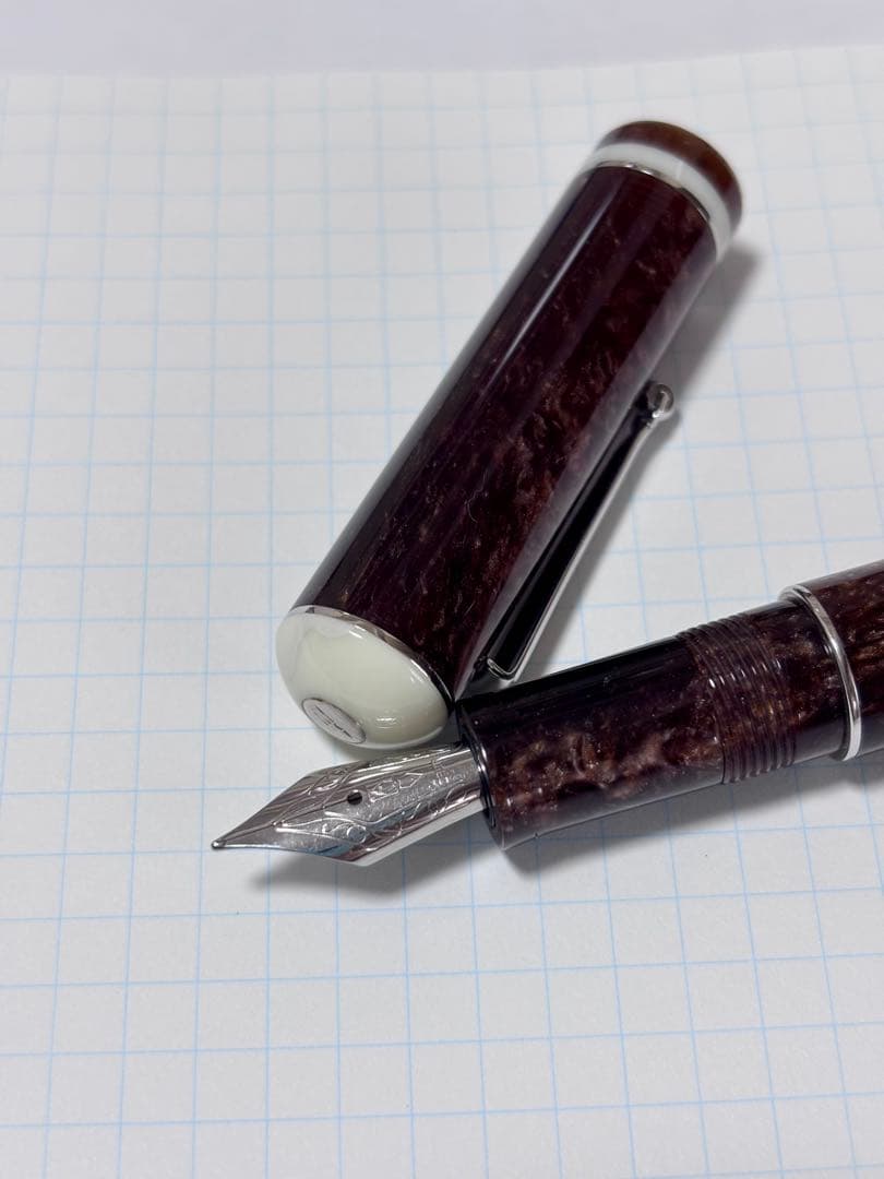 廃盤DELTA 万年筆ヴィアベネット Mニブ ブラウン 美品