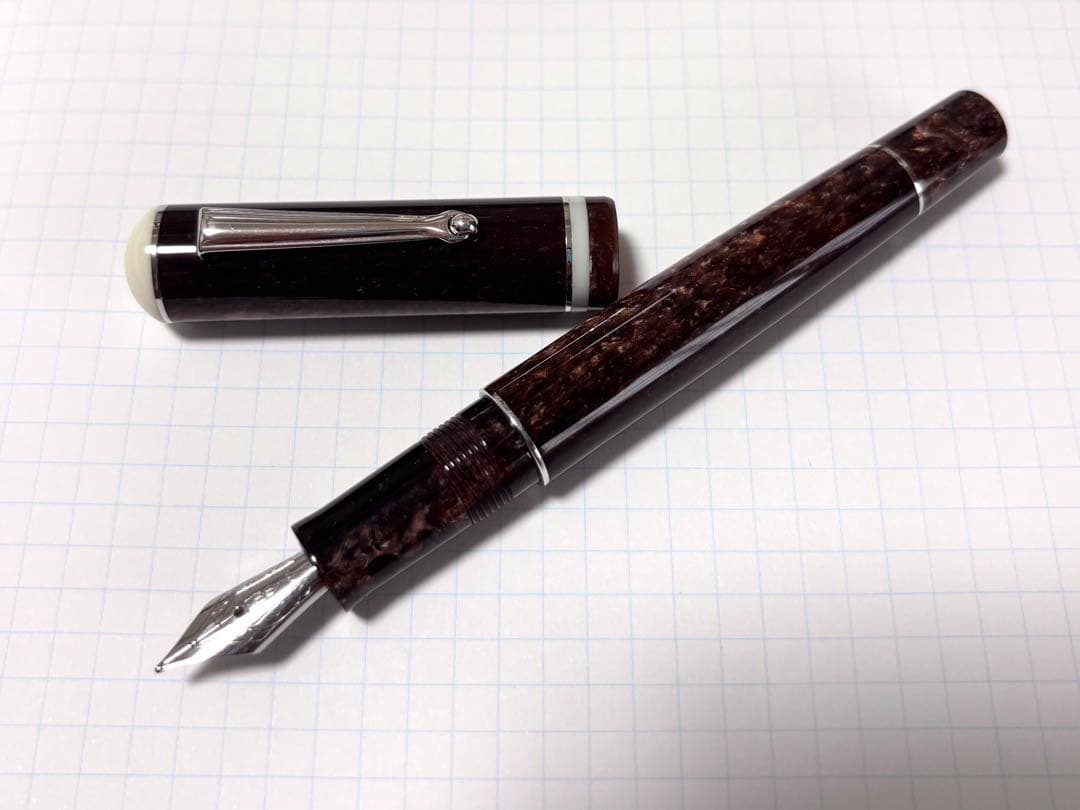 廃盤DELTA 万年筆ヴィアベネット Mニブ ブラウン 美品