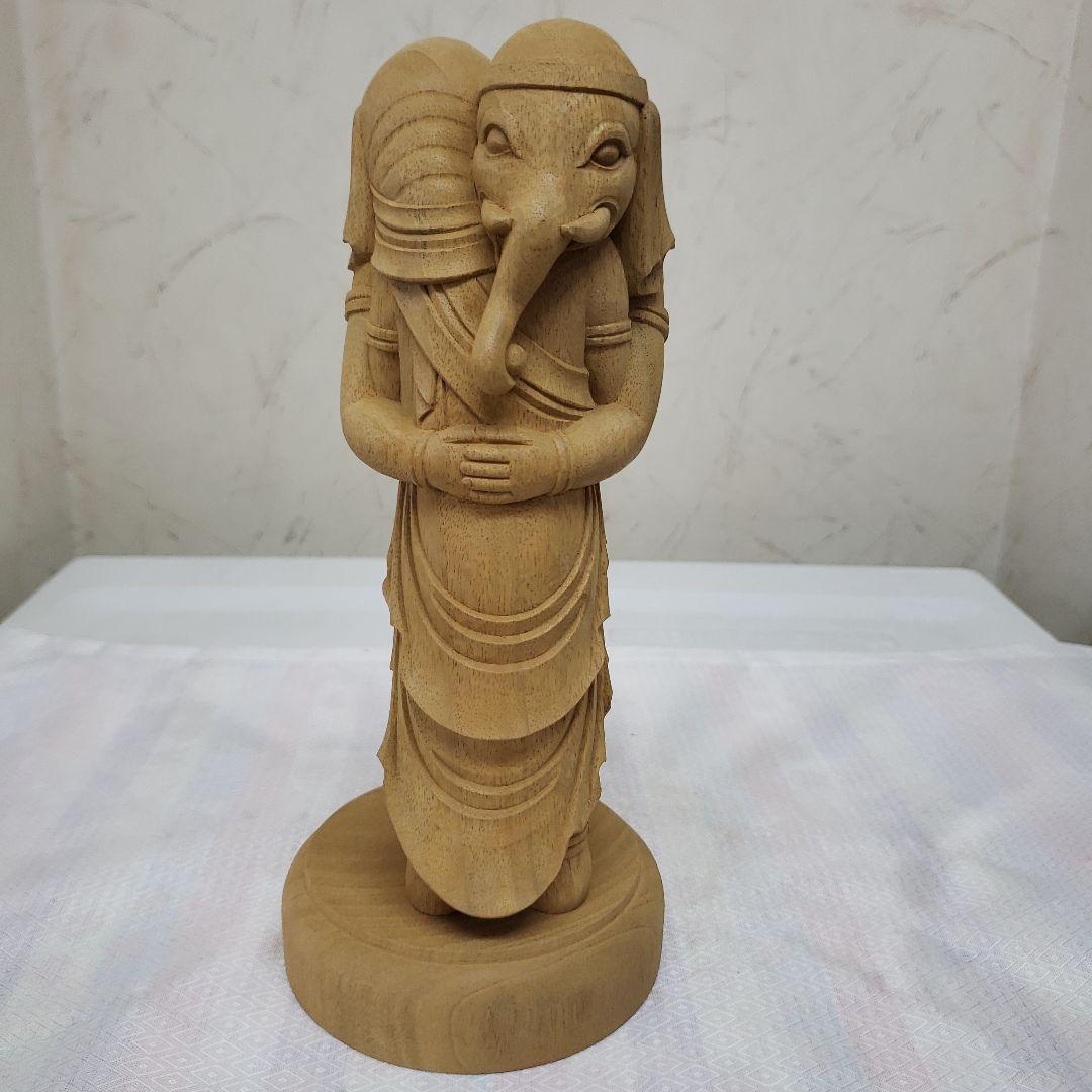 Ｂフライデー蔵出し特価希少愛の仏像香木 歓喜天6寸立大聖歓喜天象鼻天、ガネーシャ