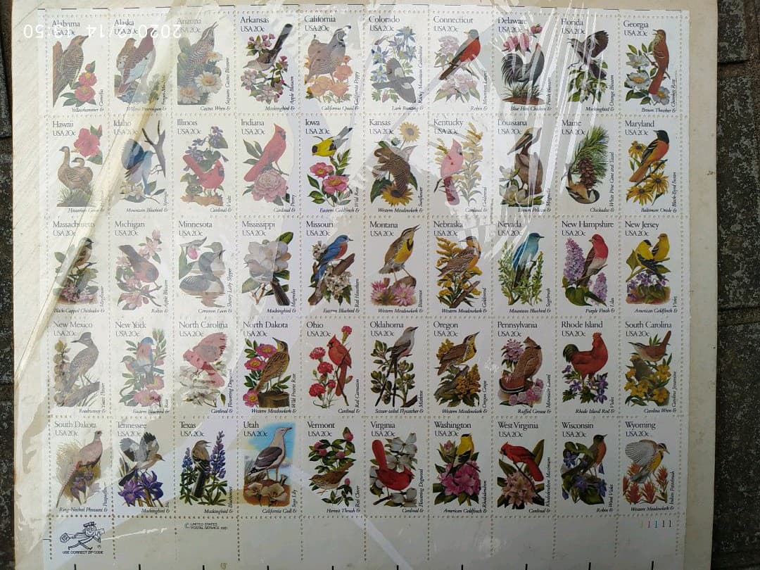 アメリカ合衆国の切手　state birds and flower