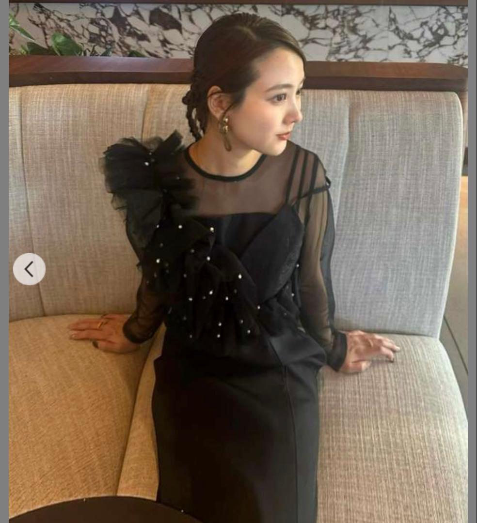 12/15までの価格ですANDRESD pearl bustier dress