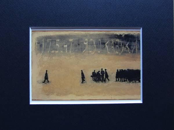 香月泰男、「点呼（左・右）」、希少画集画、新品額装付