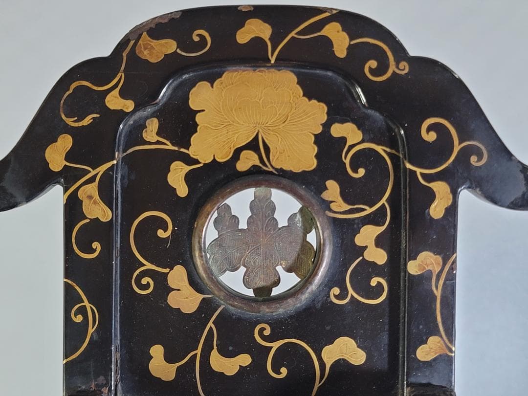 古美術 纏枝蓮花紋 蒔絵 鏡台 化粧箱付 時代物 DT426