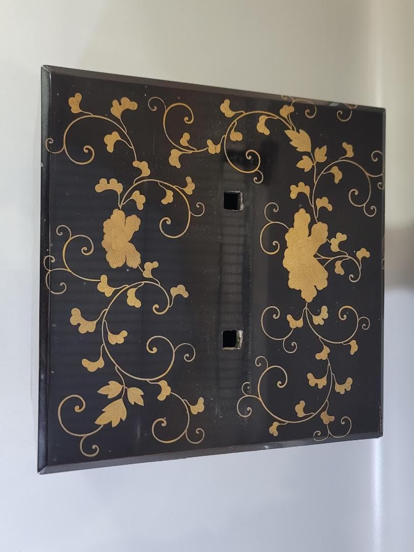 古美術 纏枝蓮花紋 蒔絵 鏡台 化粧箱付 時代物 DT426