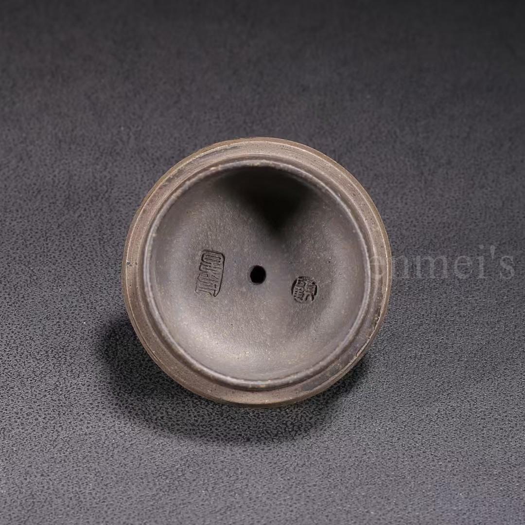 中国古美術・原鉱古銅泥四方獅頂紫砂壺・底款：顧景舟・紫砂壺・急須・茶道具・置物