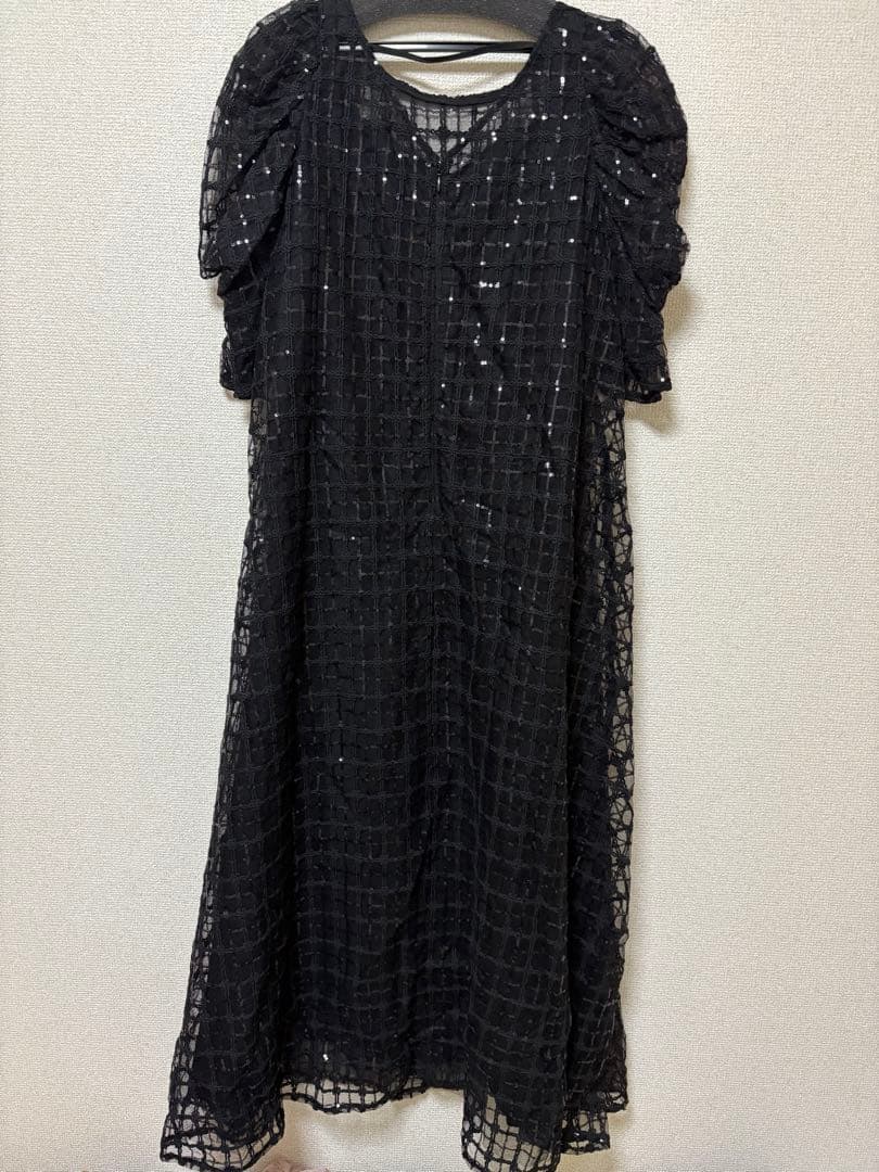 新品　黒LE’RURE リルアー　Kirakira check onepiece