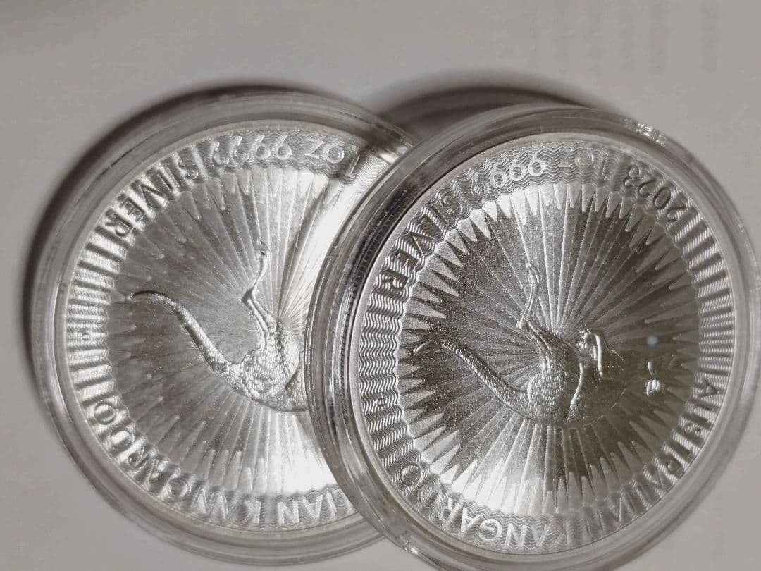 2023オーストラリア・カンガルー1オンス銀貨2枚セットケース付き