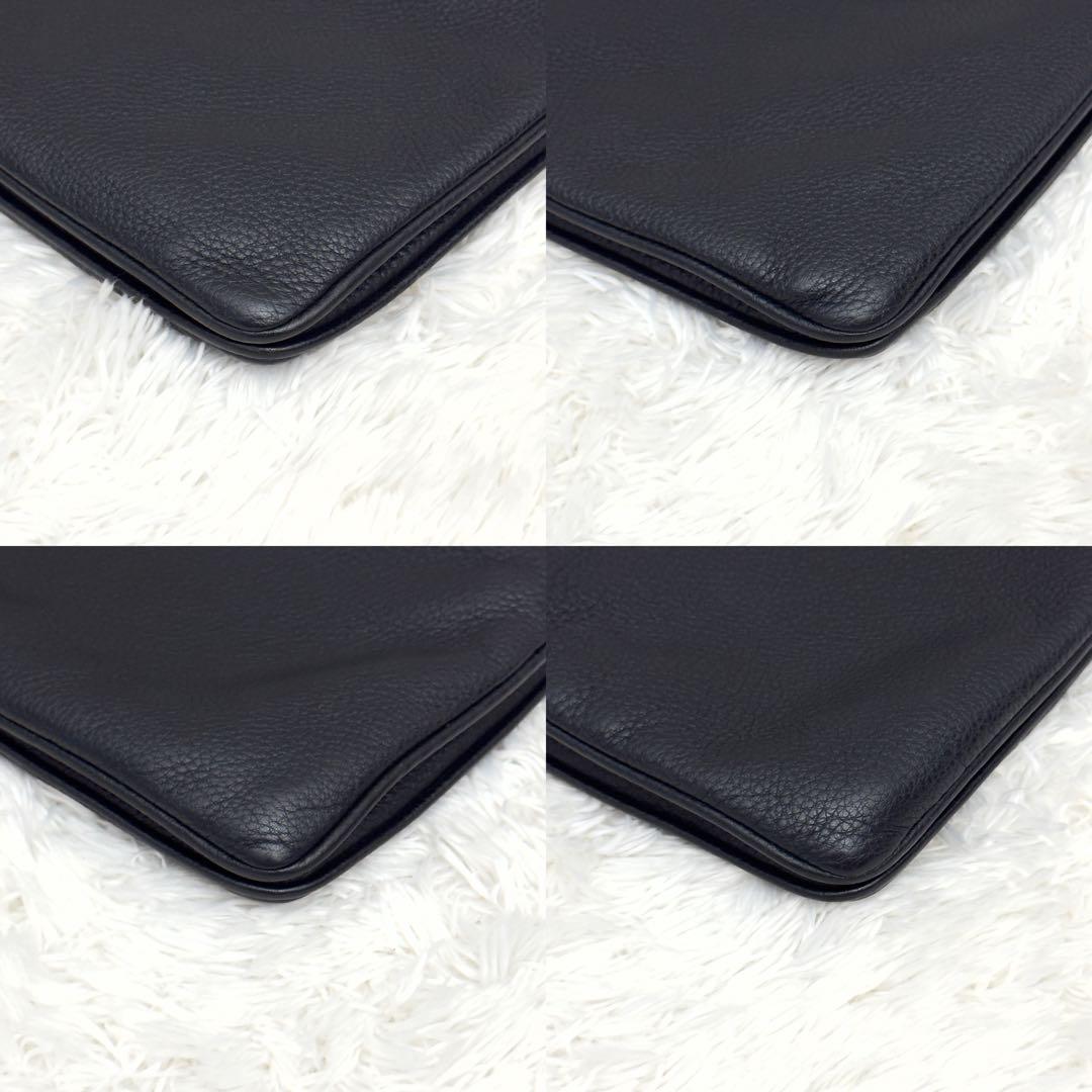 PRADA プラダ ショルダーバッグ レザー ブラック シボ革 シルバー金具