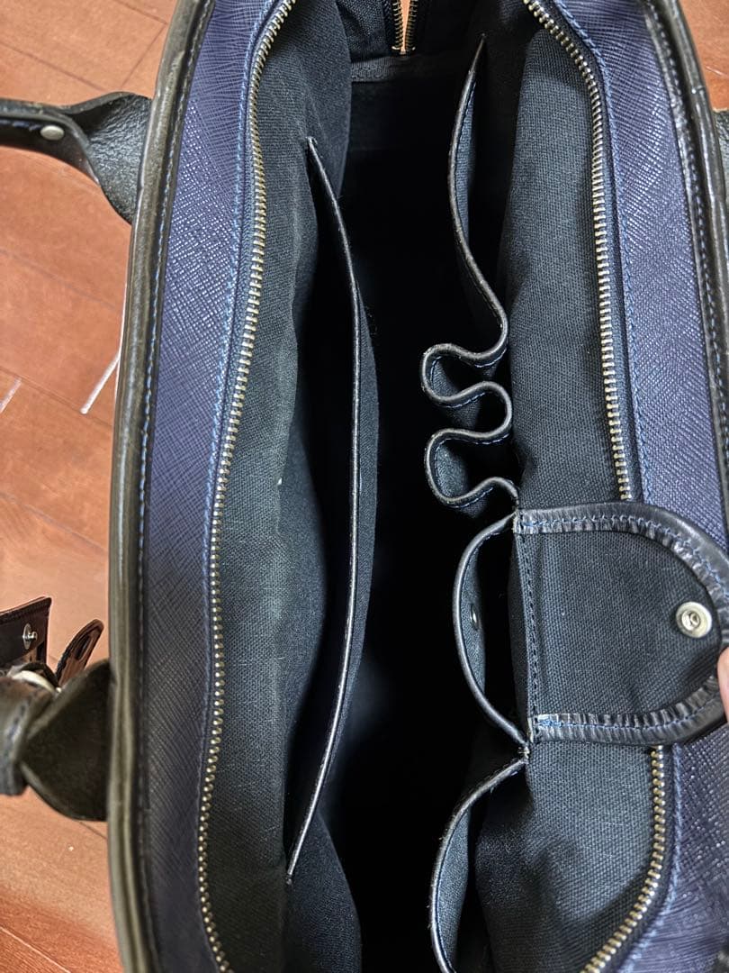 フェリージ　ビジネスバッグ　8637/2　オールレザー　紺ネイビー　保存袋付き