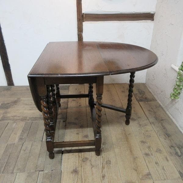 イギリス アンティーク 家具 ゲートレッグテーブル ツイスト 英国 6156e