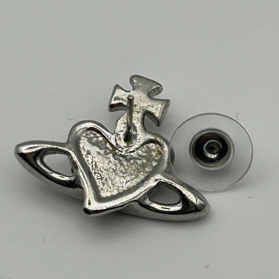 ヴィヴィアンウエストウッド　ディアマンテ　ハート　ピアス　シルバー　レッド