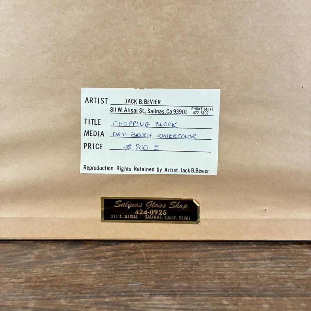 Jack Bernard Bevier「CHOPPING～」リトグラフ サイン入