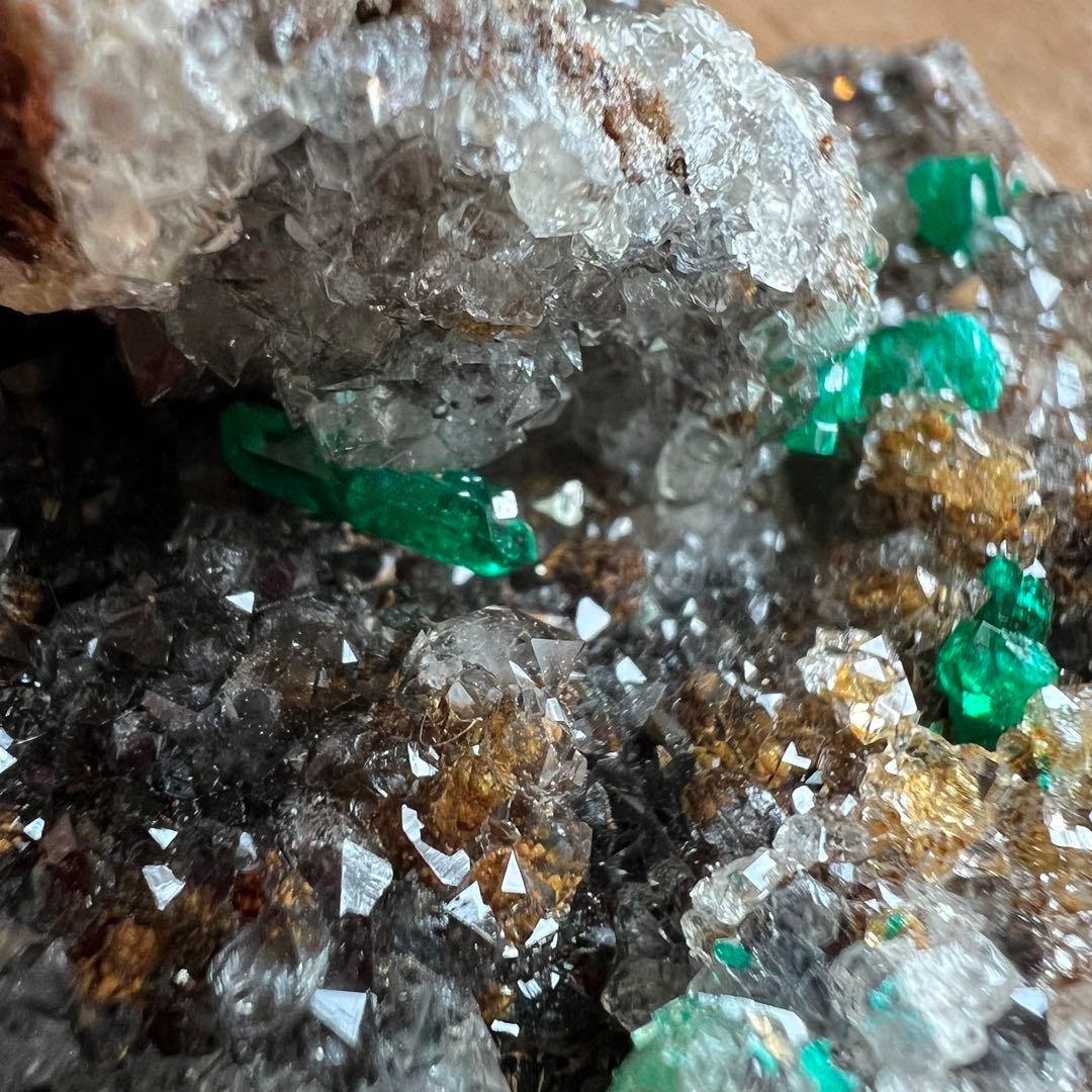 ダイオプテーズ 水晶 共生 鉱物 標本 原石