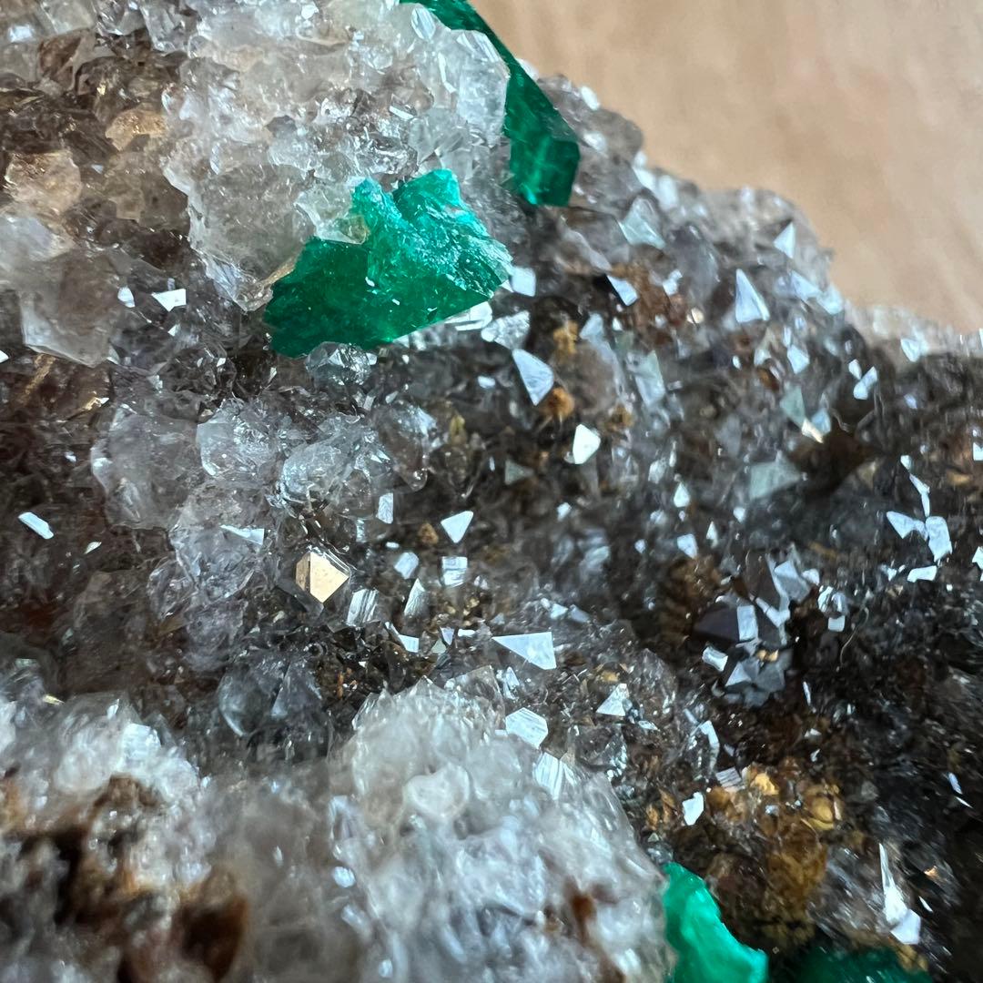 ダイオプテーズ 水晶 共生 鉱物 標本 原石