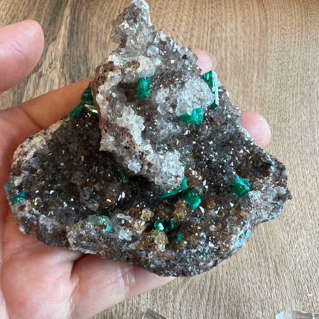 ダイオプテーズ 水晶 共生 鉱物 標本 原石