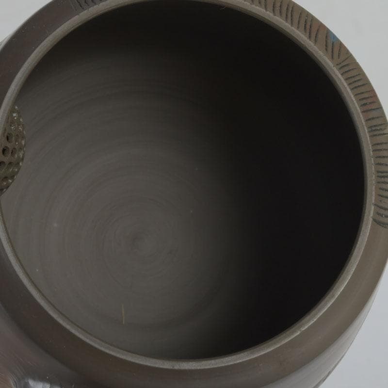 煎茶道具　常滑焼　伊藤昭陽作　急須　茶壷　共布共箱　V　9772